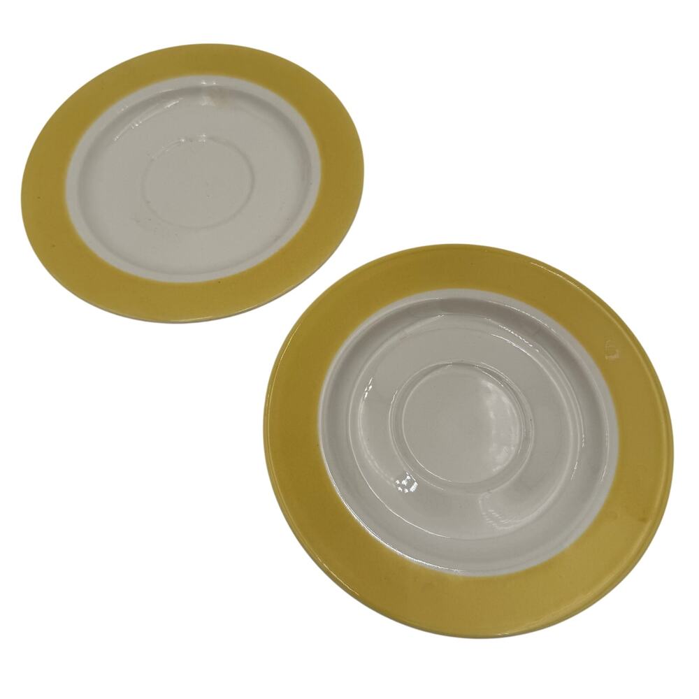 Set of 2 Yellow Saucers Marked USA 6.5 Inch